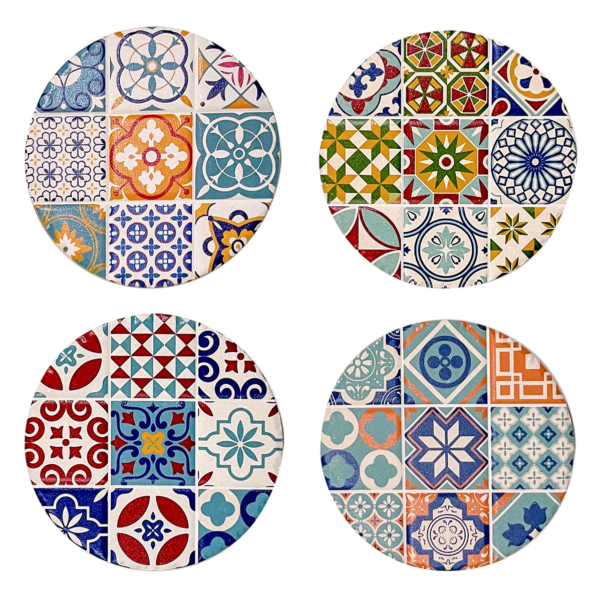 Dessous de verre en céramique motif carreaux 10,8 cm – 27582