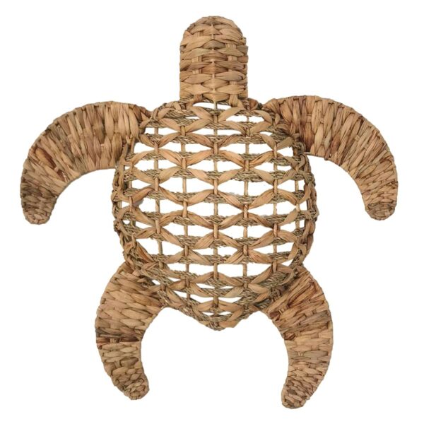 Grande décoration murale tortue en jacinthe d’eau